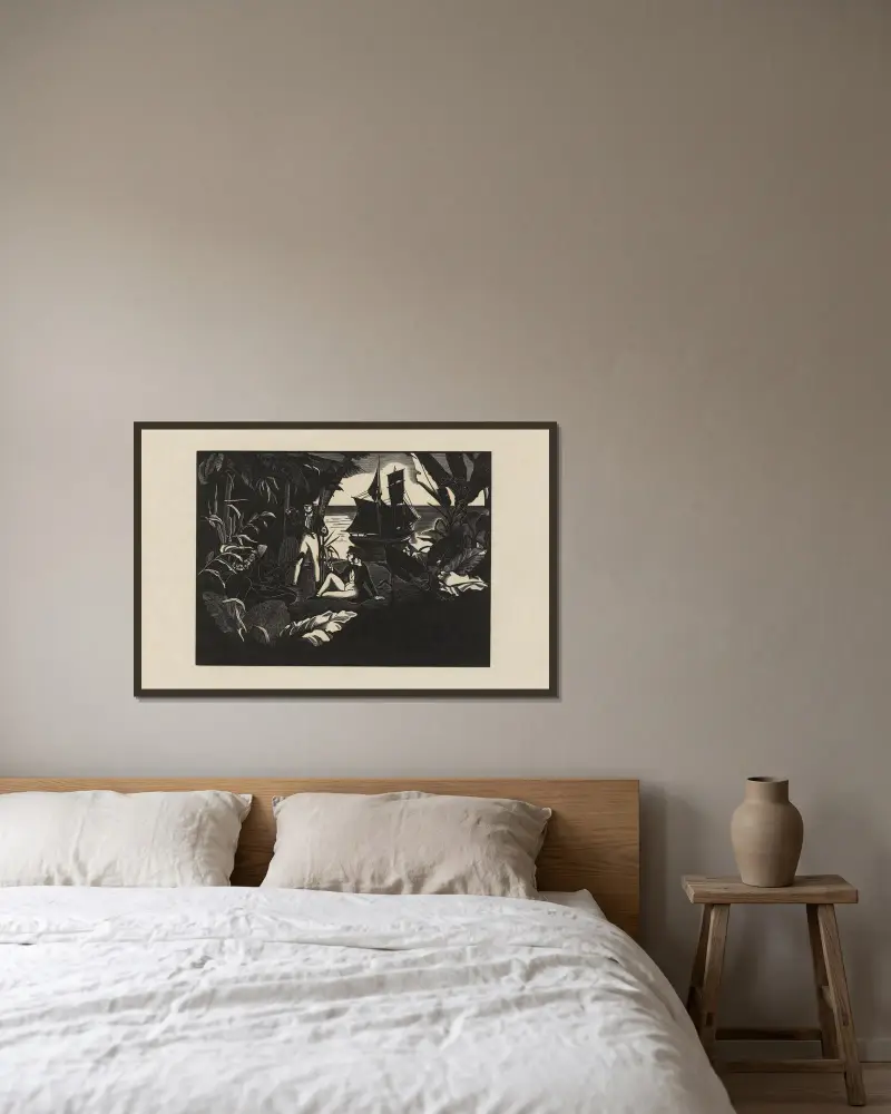 L’escale von Marc Gonthier gerahmt an einer Wand