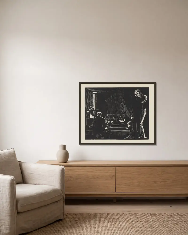 Messe des morts von Marc Gonthier gerahmt an einer Wand