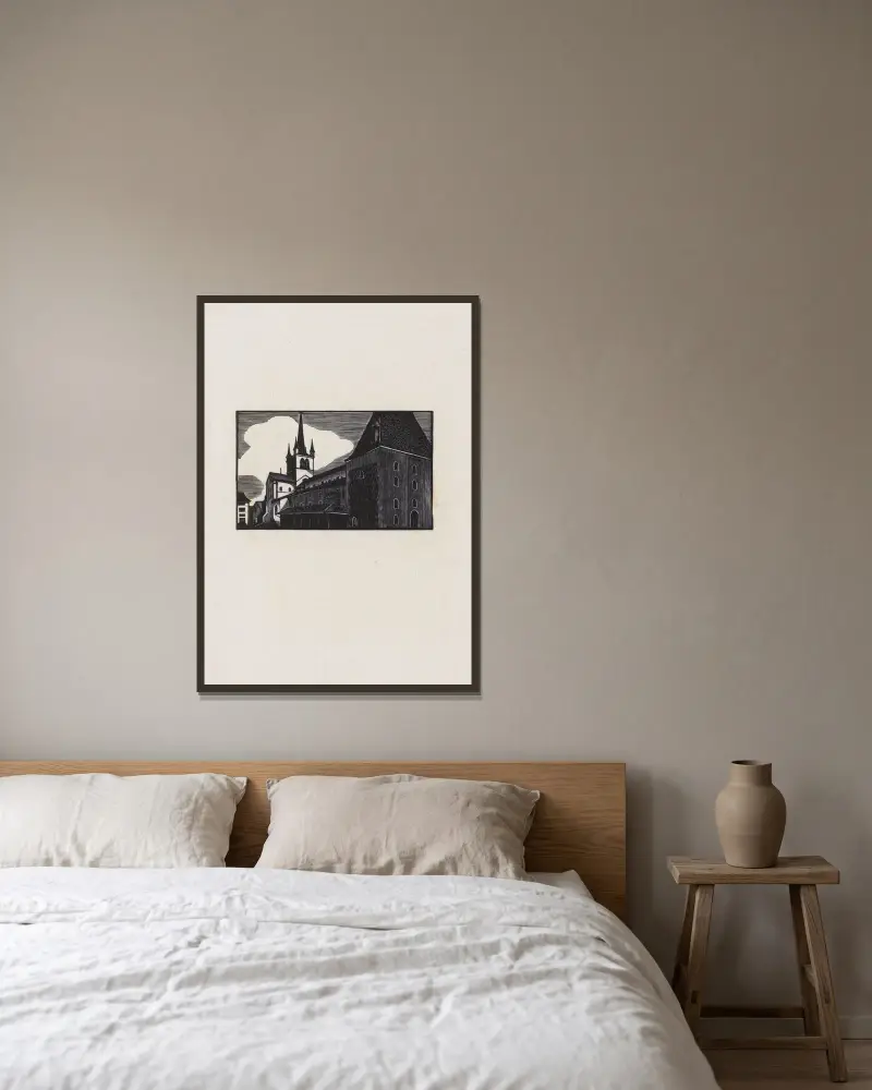 Payerne (Abbatiale) von Marc Gonthier gerahmt an einer Wand