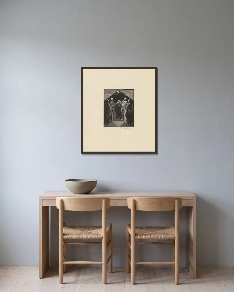 Pentecôte von Marc Gonthier gerahmt an einer Wand