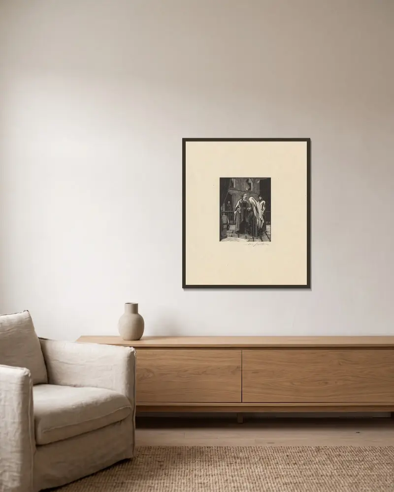 Purification de Marie von Marc Gonthier gerahmt an einer Wand