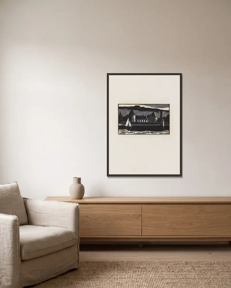 Rolle von Marc Gonthier gerahmt an einer Wand