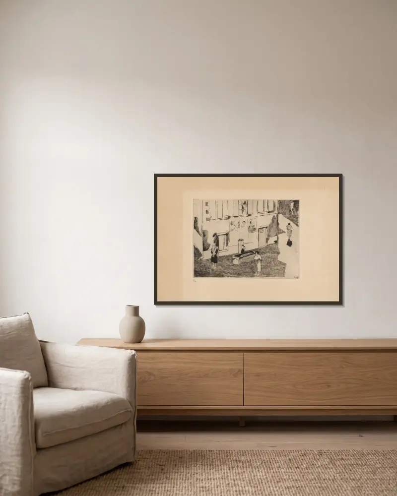 Rue du Pre (à la fontaine) von Marc Gonthier gerahmt an einer Wand