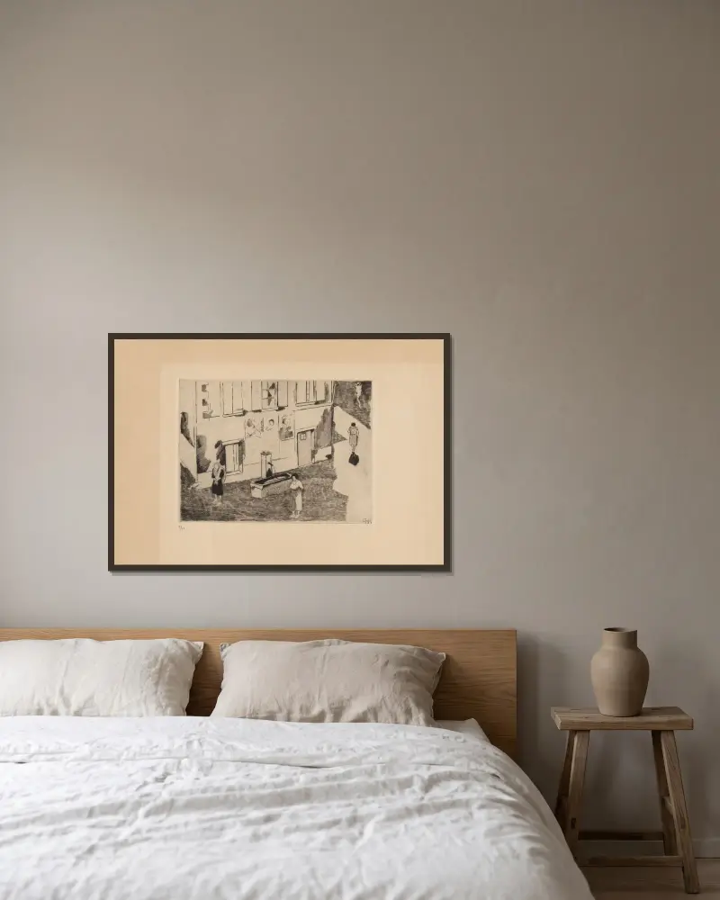 Rue du Pre (à la fontaine) von Marc Gonthier gerahmt an einer Wand