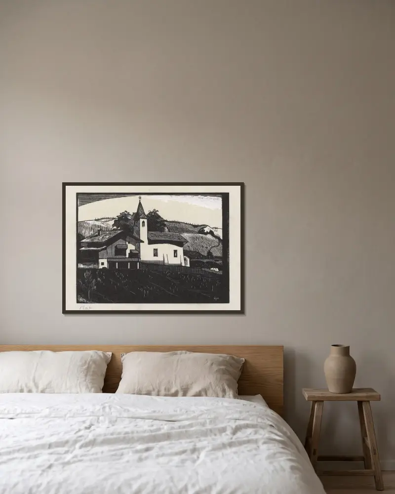 St. Ginier, Villa, Sierre av Marc Gonthier inramad på en vägg