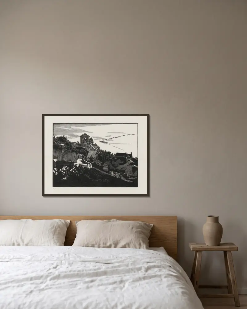 St. Saphorin, Lavaux av Marc Gonthier inramad på en vägg