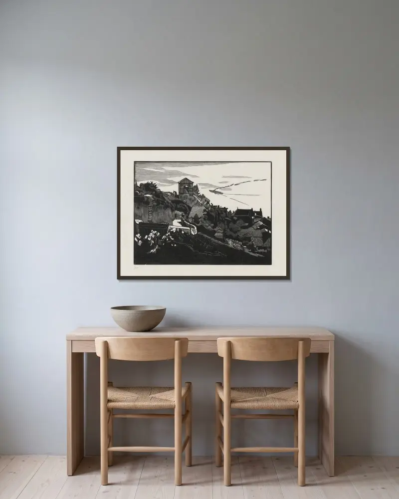St. Saphorin, Lavaux av Marc Gonthier inramad på en vägg