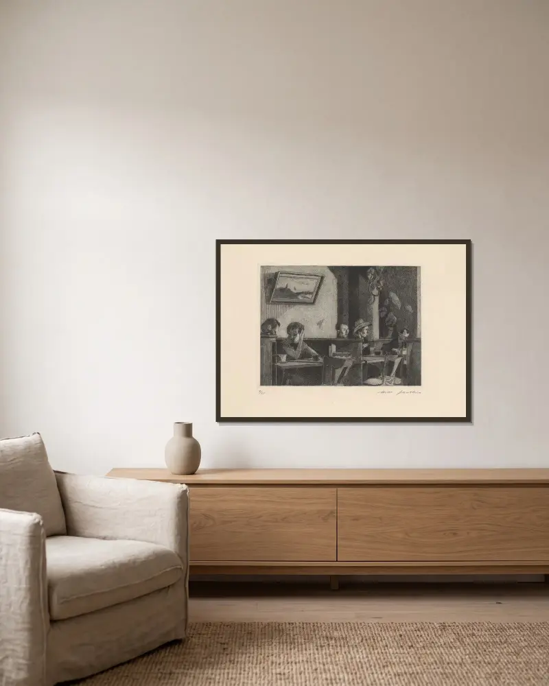 Tea-Room (La Bergerie, Lausanne) von Marc Gonthier gerahmt an einer Wand