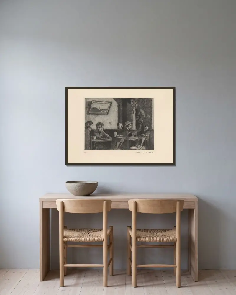 Tea-Room (La Bergerie, Lausanne) von Marc Gonthier gerahmt an einer Wand