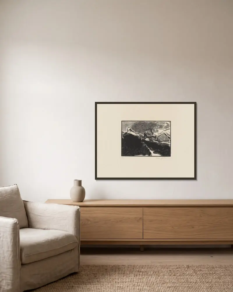 Tours d’Aï von Marc Gonthier gerahmt an einer Wand