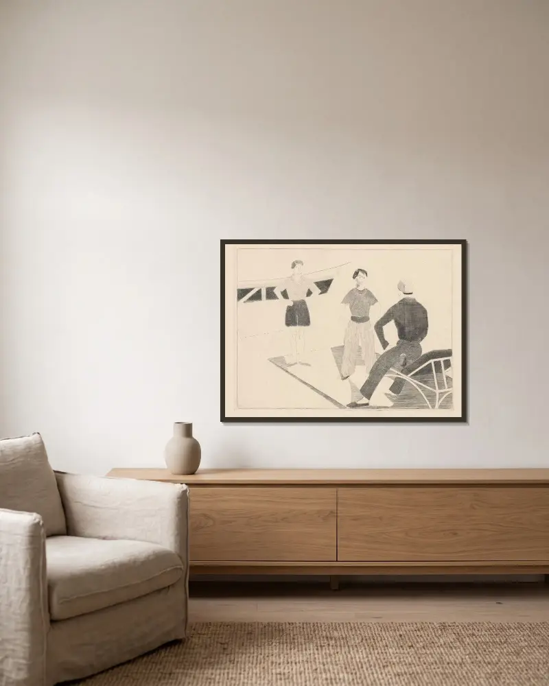 Trois garçons von Marc Gonthier gerahmt an einer Wand