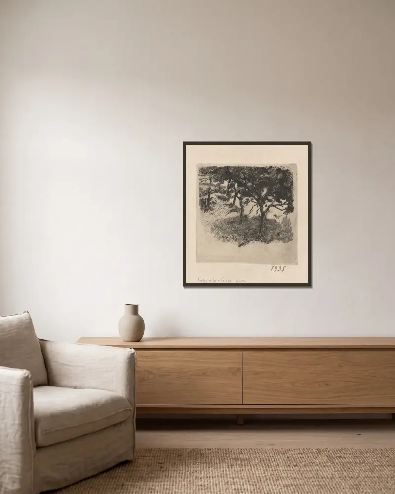 Verger à la chèvre von Marc Gonthier gerahmt an einer Wand