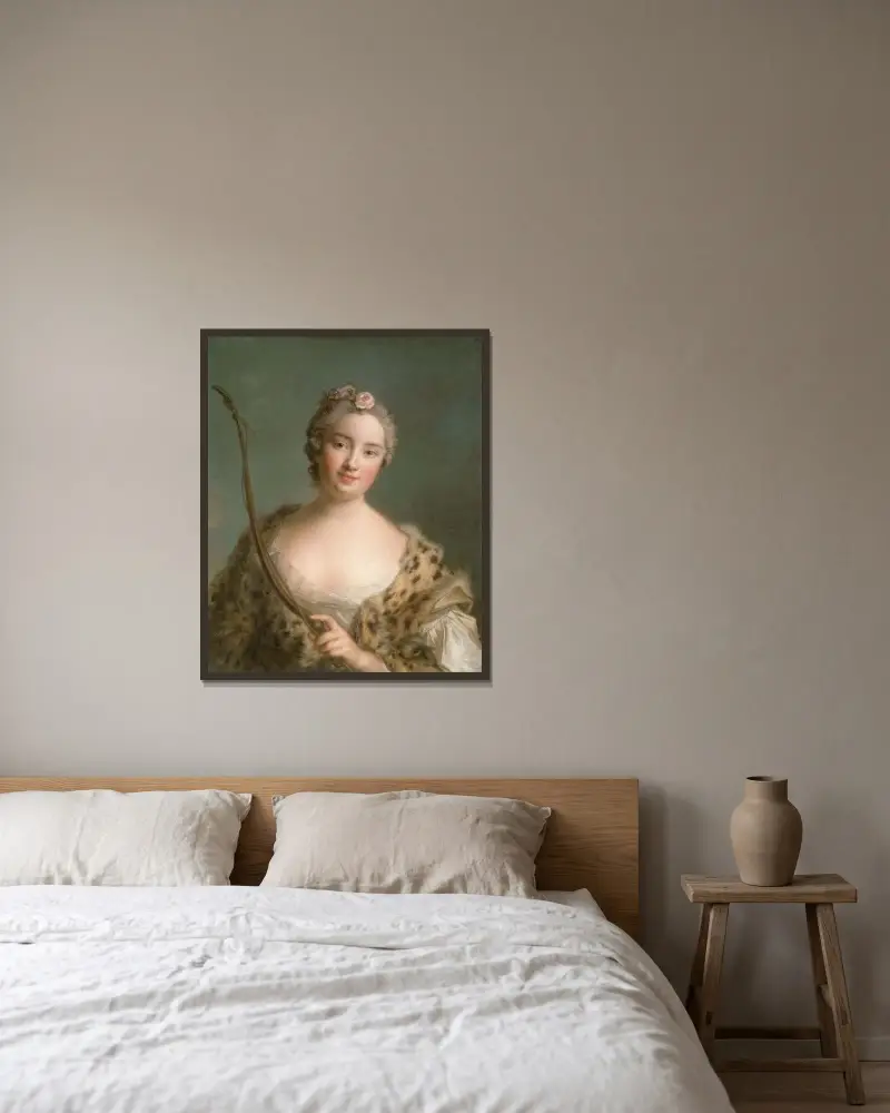Charlotta Fredrika Sparre (1719–1795), senare grevinna Fersen av Jean-Marc Nattier inramad på en vägg