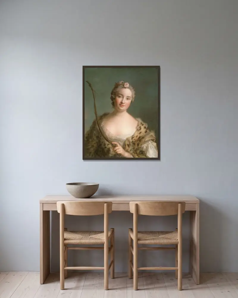 Charlotta Fredrika Sparre (1719–1795), senare grevinna Fersen av Jean-Marc Nattier inramad på en vägg