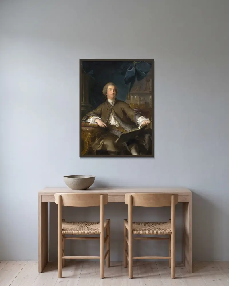 Joseph Bonnier de la Mosson av Jean-Marc Nattier inramad på en vägg