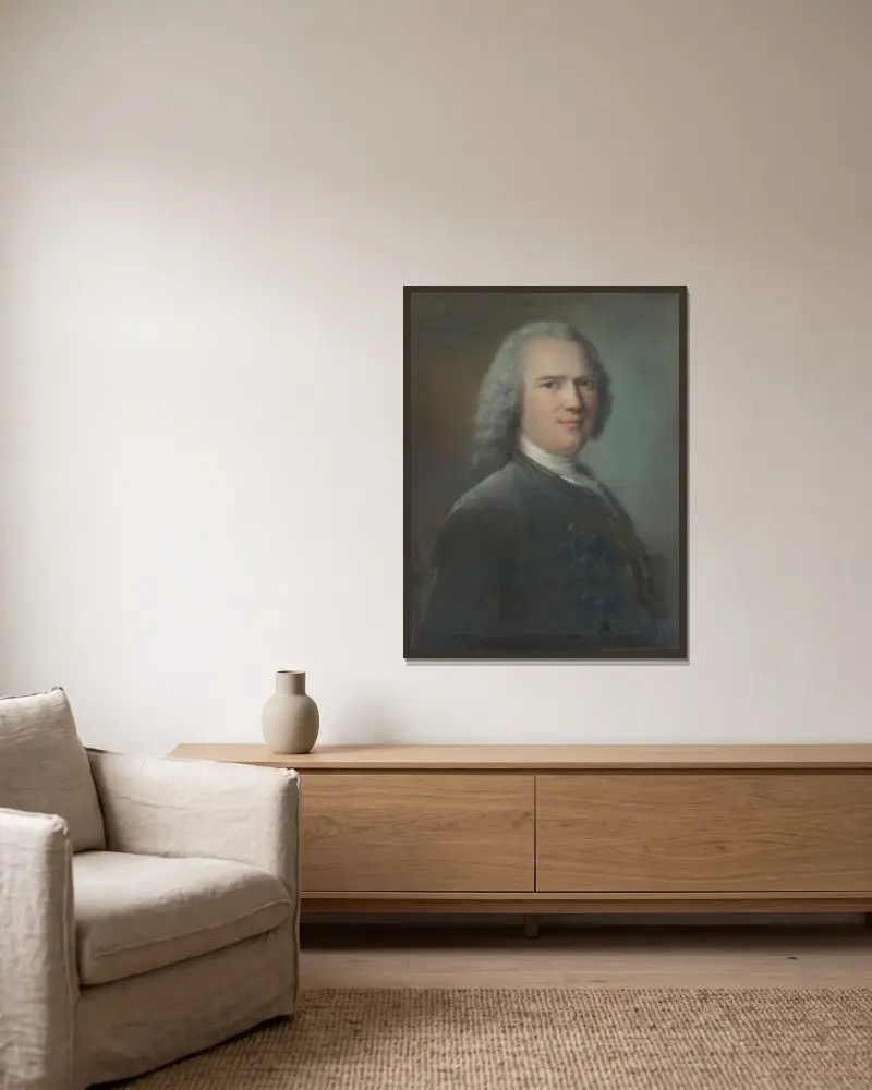 Portrait Of A Gentleman av Jean-Marc Nattier inramad på en vägg