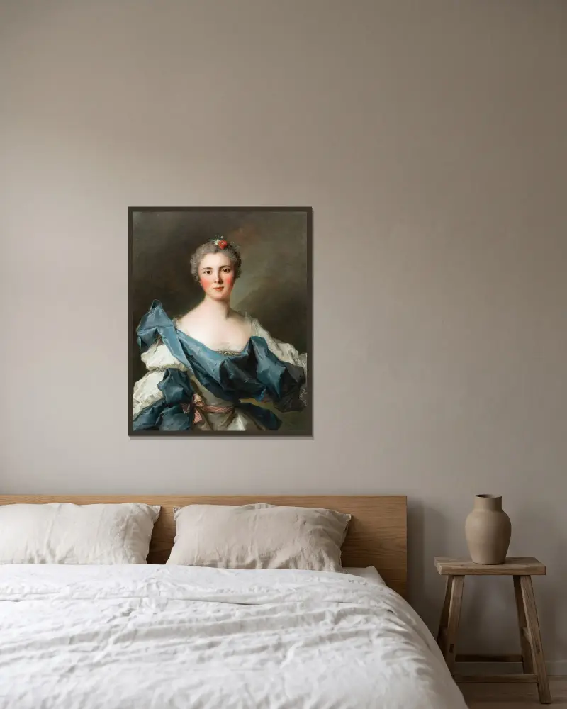 Porträtt av Marie Henriette de Polastron, grevinna d'Andlau av Jean-Marc Nattier inramad på en vägg