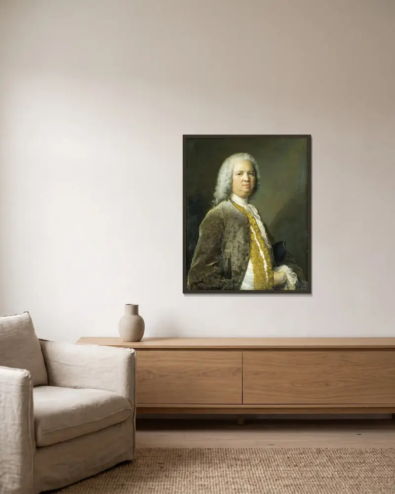 Portret frankfurckiego bankiera Johanna Georga Leerse, Jean-Marc Nattier w ramie na ścianie