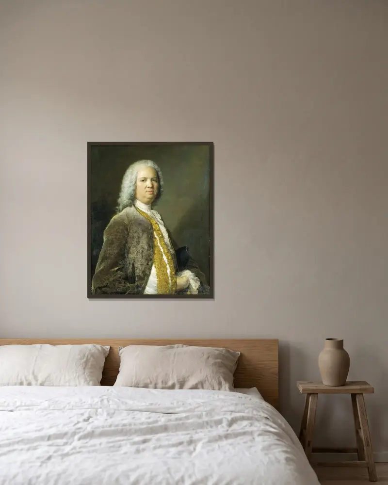 Portret frankfurckiego bankiera Johanna Georga Leerse, Jean-Marc Nattier w ramie na ścianie