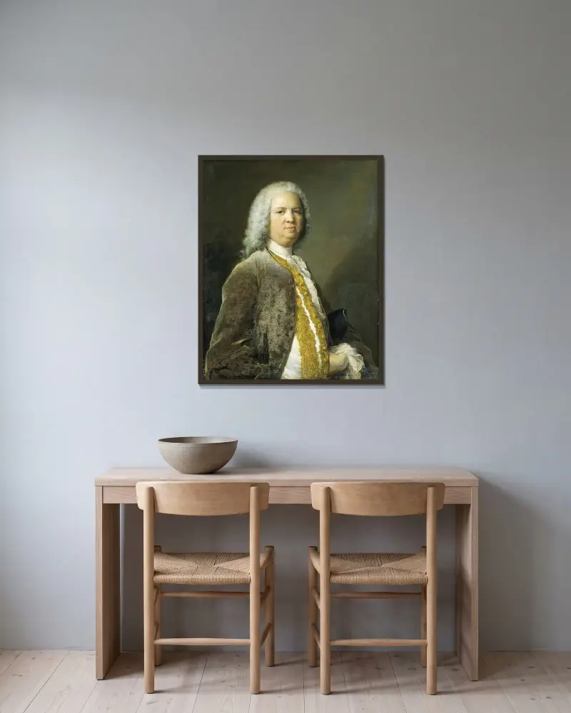 Portret frankfurckiego bankiera Johanna Georga Leerse, Jean-Marc Nattier w ramie na ścianie