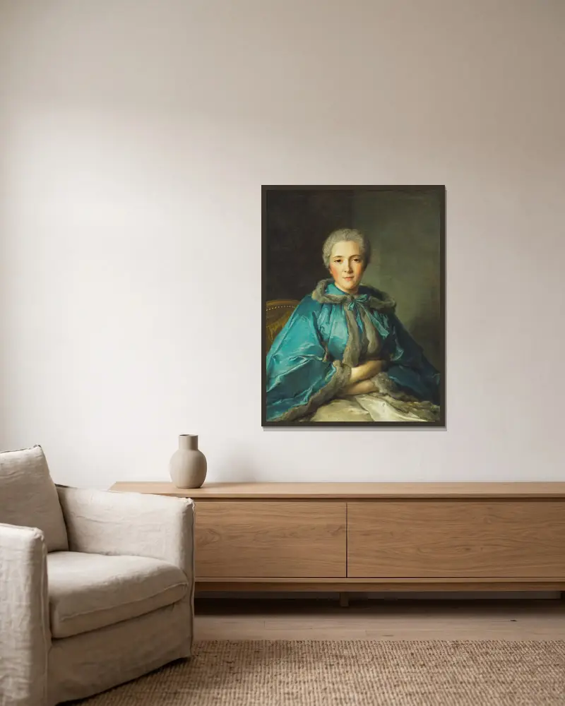The Comtesse de Tillières av Jean-Marc Nattier inramad på en vägg
