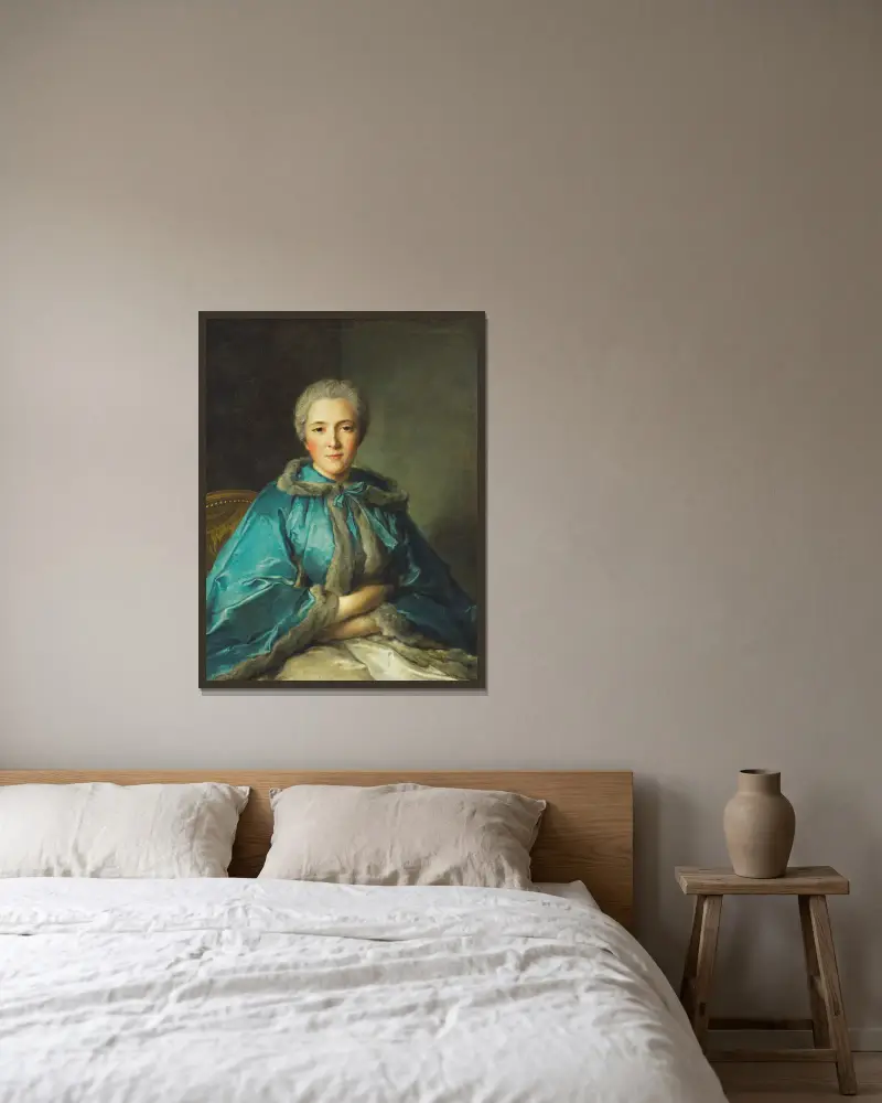 The Comtesse de Tillières av Jean-Marc Nattier inramad på en vägg