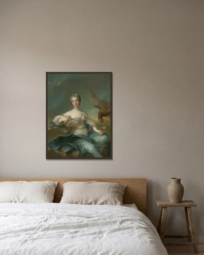 The Duchesse De Chartres As Hebe av Jean-Marc Nattier inramad på en vägg