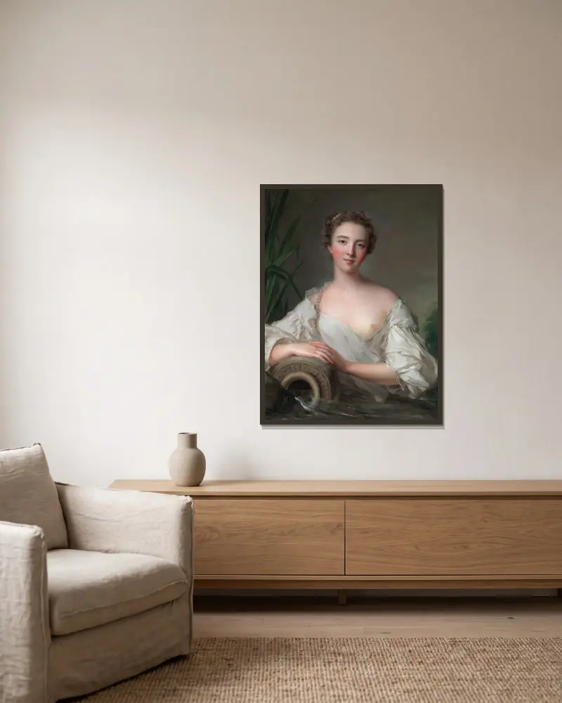 Der Frühling (La Source) von Jean-Marc Nattier gerahmt an einer Wand
