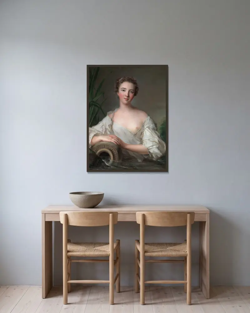 Der Frühling (La Source) von Jean-Marc Nattier gerahmt an einer Wand