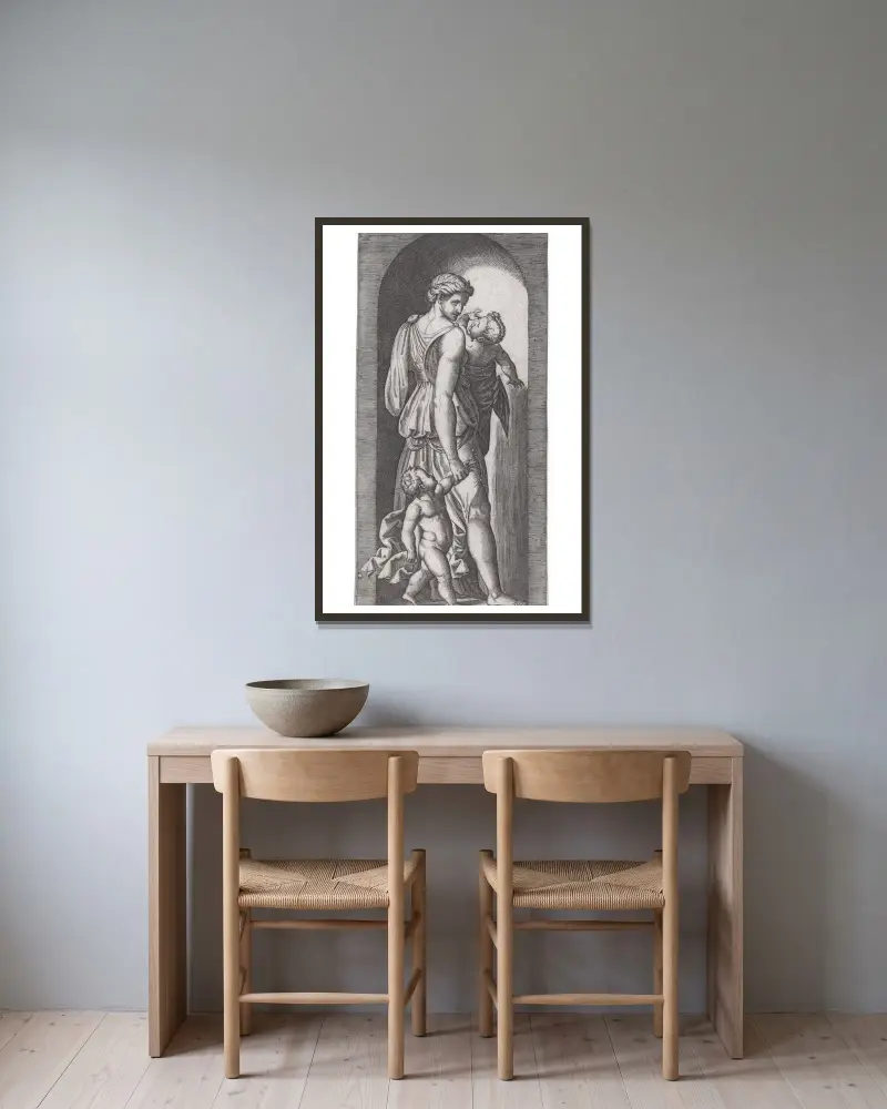 Láska, Marcantonio Raimondi v rámu na stěně