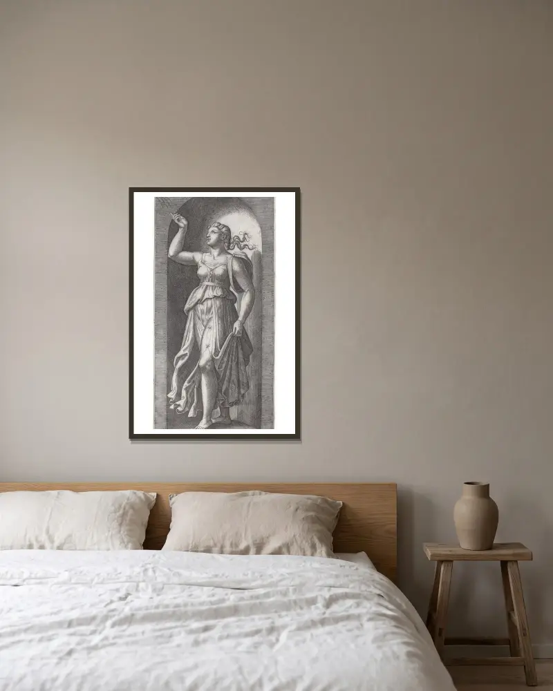Der Glaube von Marcantonio Raimondi gerahmt an einer Wand