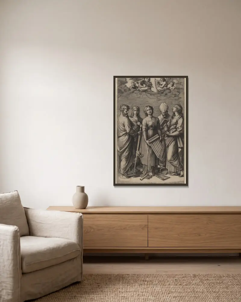 Święta Cecylia, Marcantonio Raimondi w ramie na ścianie