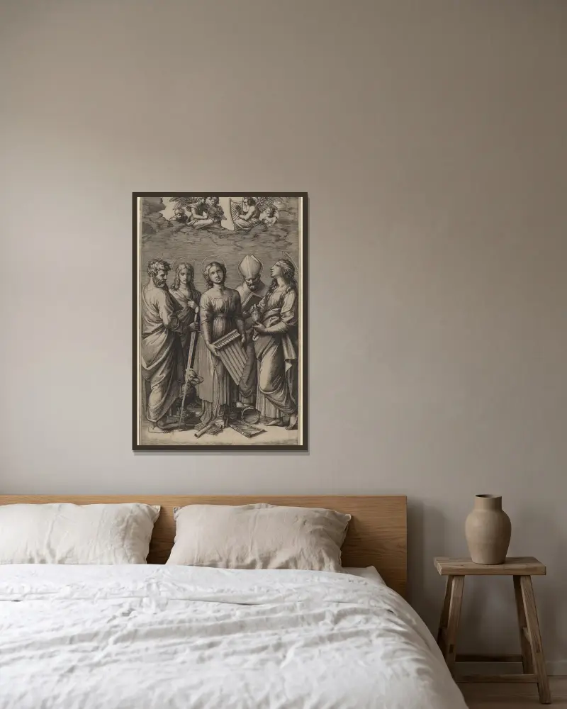Święta Cecylia, Marcantonio Raimondi w ramie na ścianie