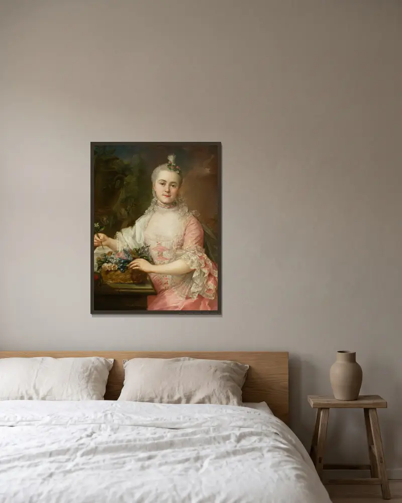 Portrait of Anna Szaniawska née Scypion (1730–1795) – nr 1 av Marcello Bacciarelli inramad på en vägg