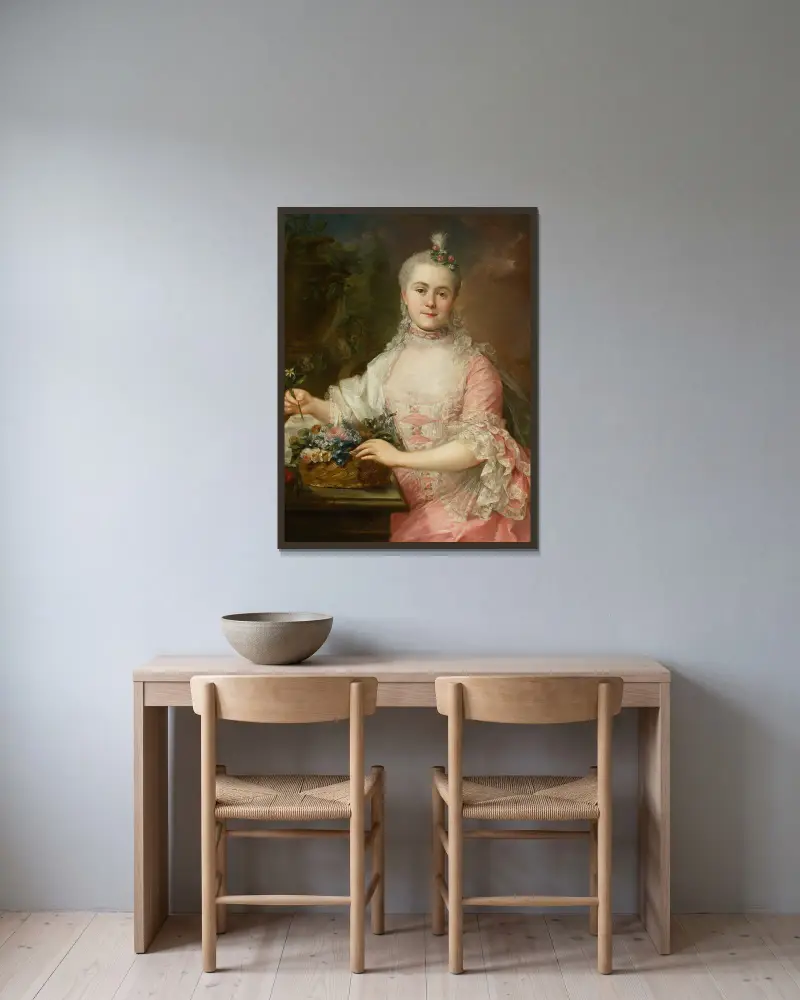 Portrait of Anna Szaniawska née Scypion (1730–1795) – nr 1 av Marcello Bacciarelli inramad på en vägg