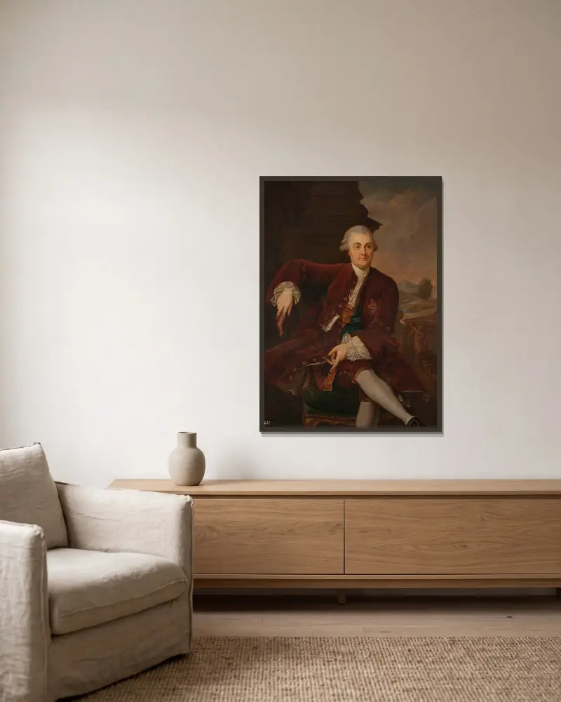 Portrait of Kazimierz Poniatowski (1721–1800), king’s brother av Marcello Bacciarelli inramad på en vägg