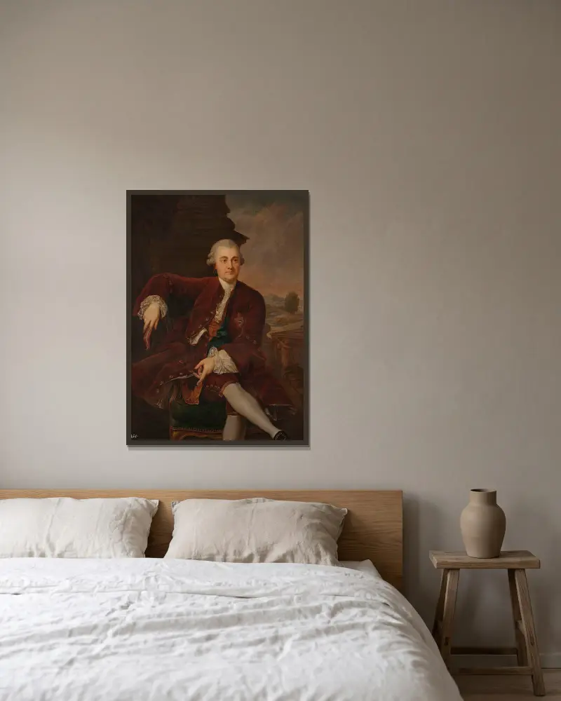 Portrait of Kazimierz Poniatowski (1721–1800), king’s brother av Marcello Bacciarelli inramad på en vägg
