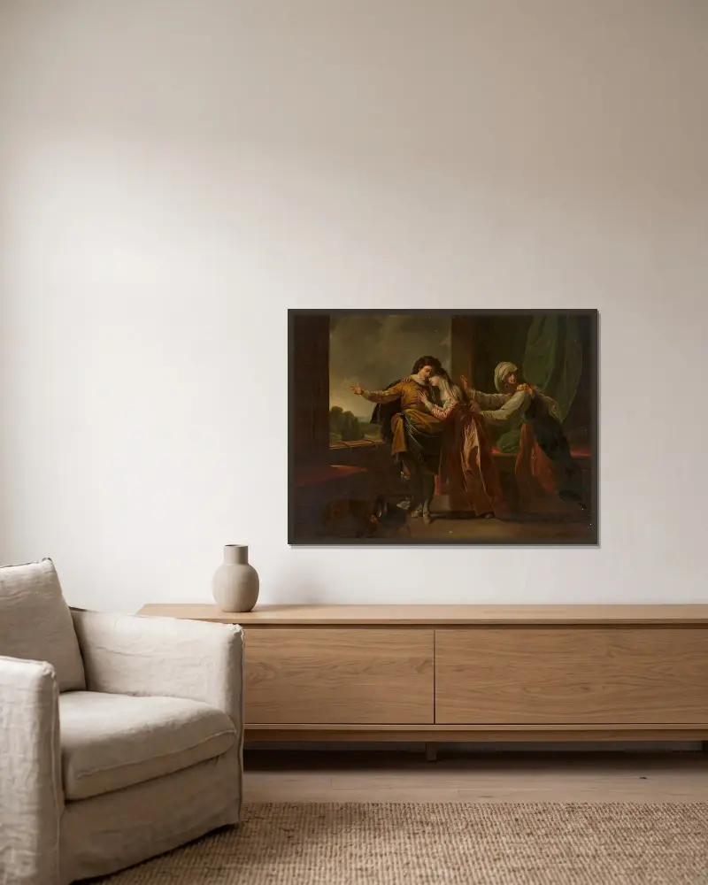 Romeo und Julia von Marcello Bacciarelli gerahmt an einer Wand