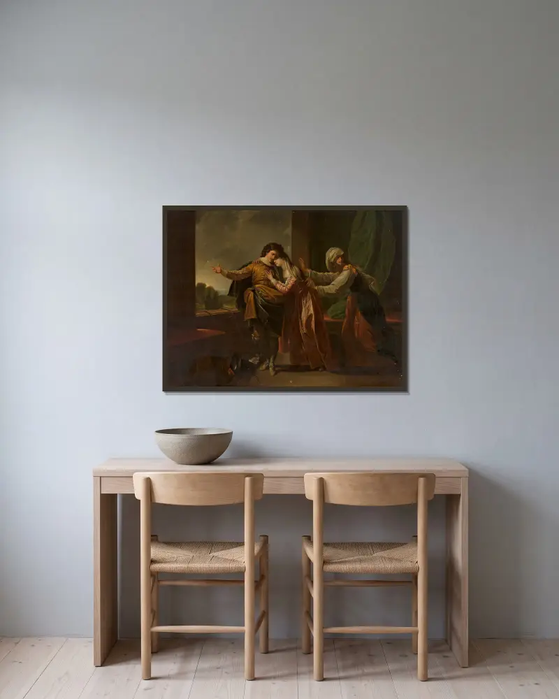 Romeo und Julia von Marcello Bacciarelli gerahmt an einer Wand