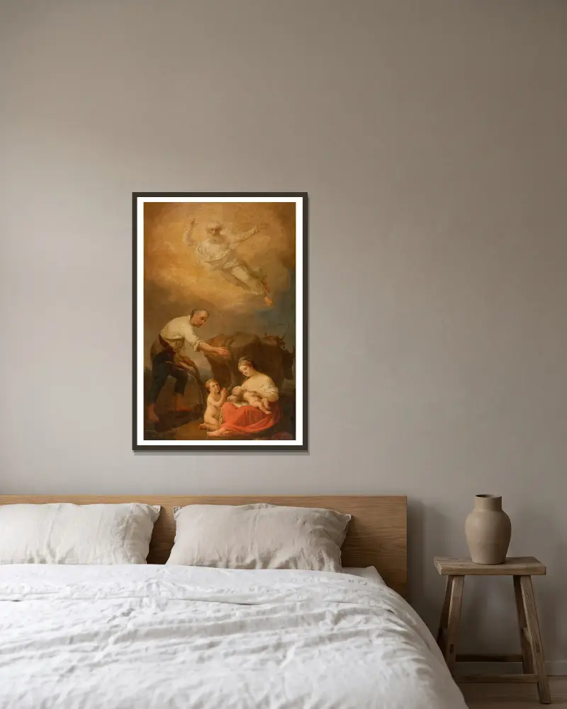 Saint Isidore – The blessing of labour av Marcello Bacciarelli inramad på en vägg