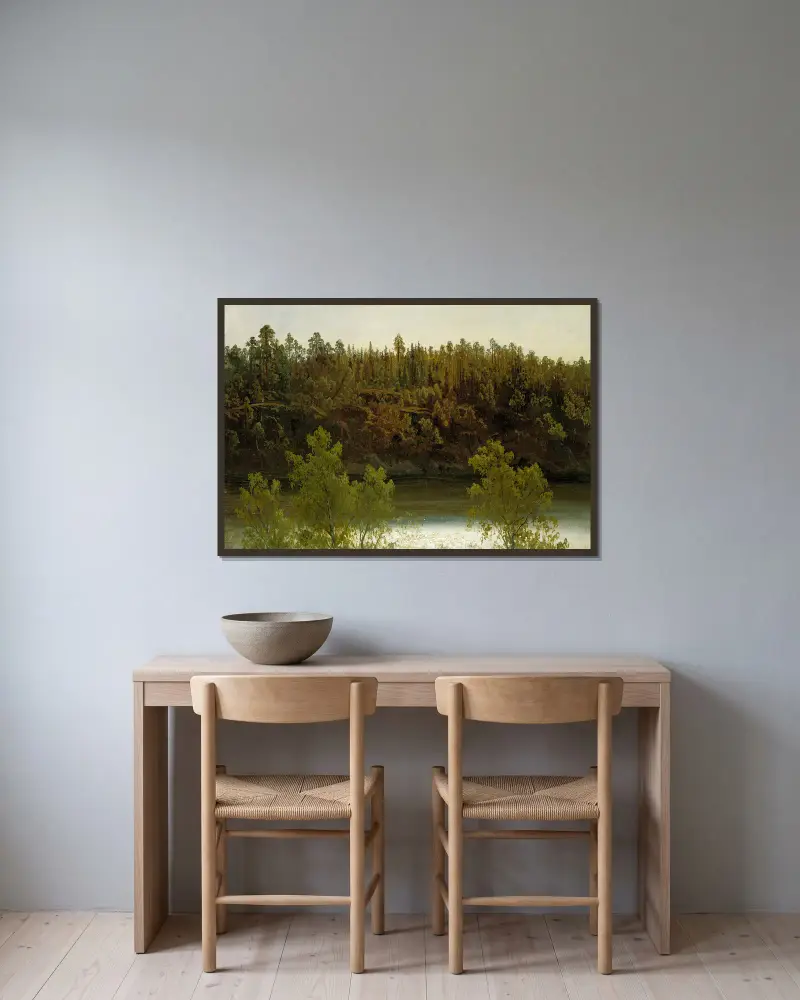 Schwedischer See. Studie von Marcus Larson gerahmt an einer Wand