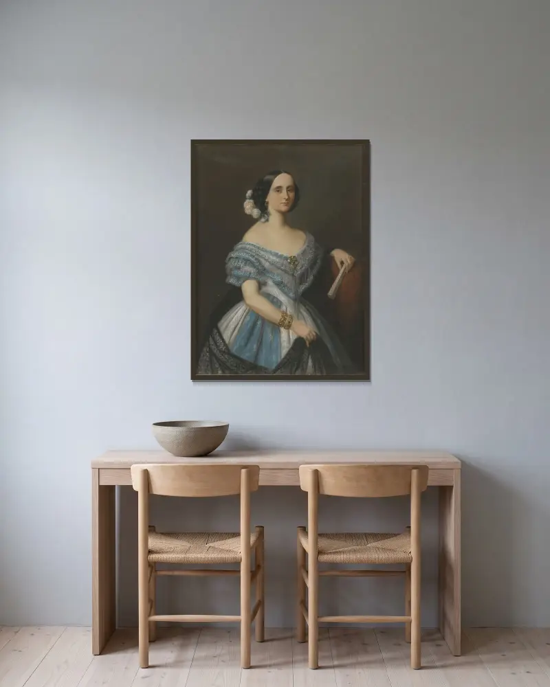 Julie (Julia Mathilda) Berwald, sp. Åkerhielm af Margrethelund (1822-1877), opera singer av Maria Röhl inramad på en vägg