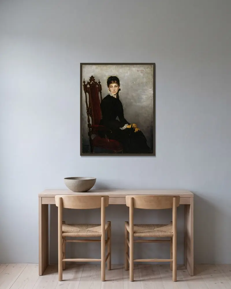 Portrait Of Hilda Wiik av Maria Wiik inramad på en vägg
