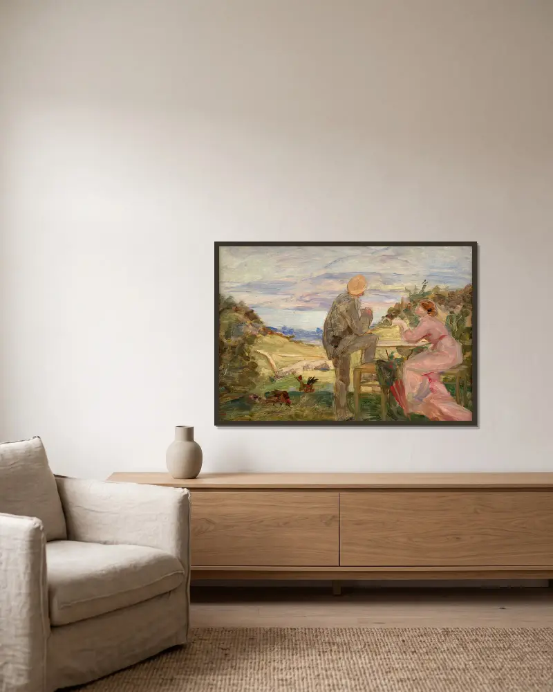 A couple in La Divonne av Marie Bracquemond inramad på en vägg