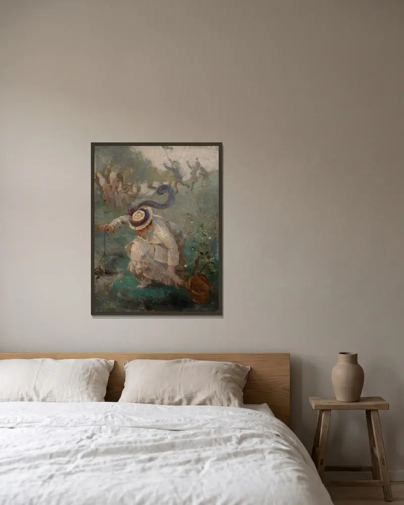Crayfish fishing av Marie Bracquemond inramad på en vägg