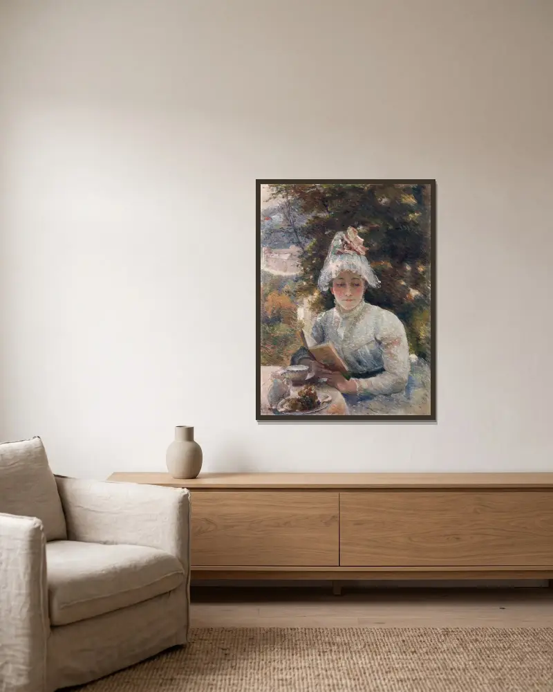 Der Imbiss von Marie Bracquemond gerahmt an einer Wand