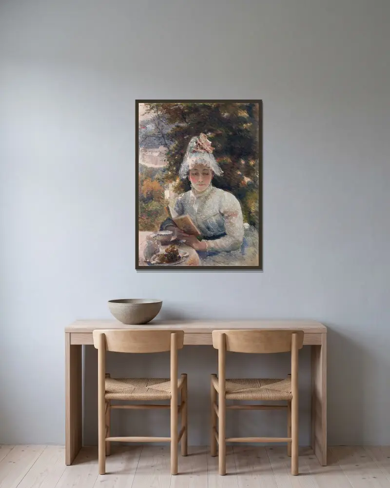 Der Imbiss von Marie Bracquemond gerahmt an einer Wand