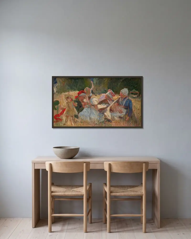 Chłopi i ich dzieci, Marie Bracquemond w ramie na ścianie