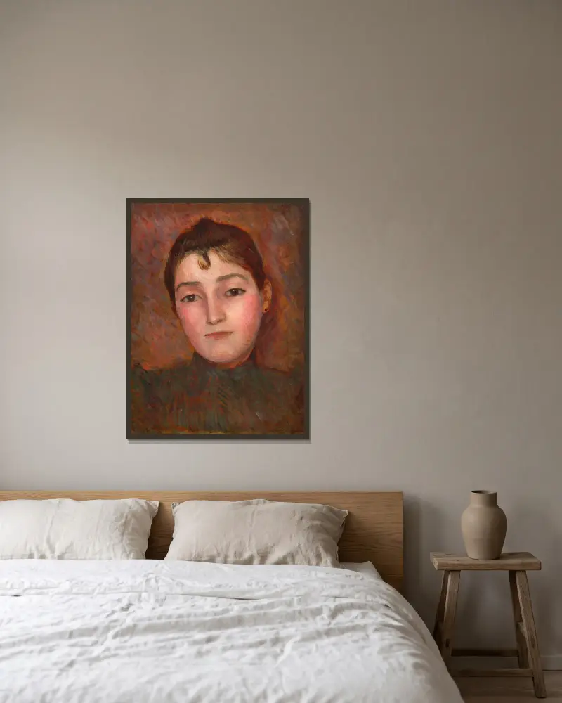 Portrait of a lady av Marie Bracquemond inramad på en vägg