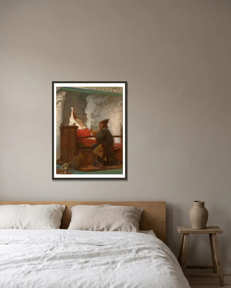 Studie k "La Lecture", Marie Bracquemond v rámu na stěně
